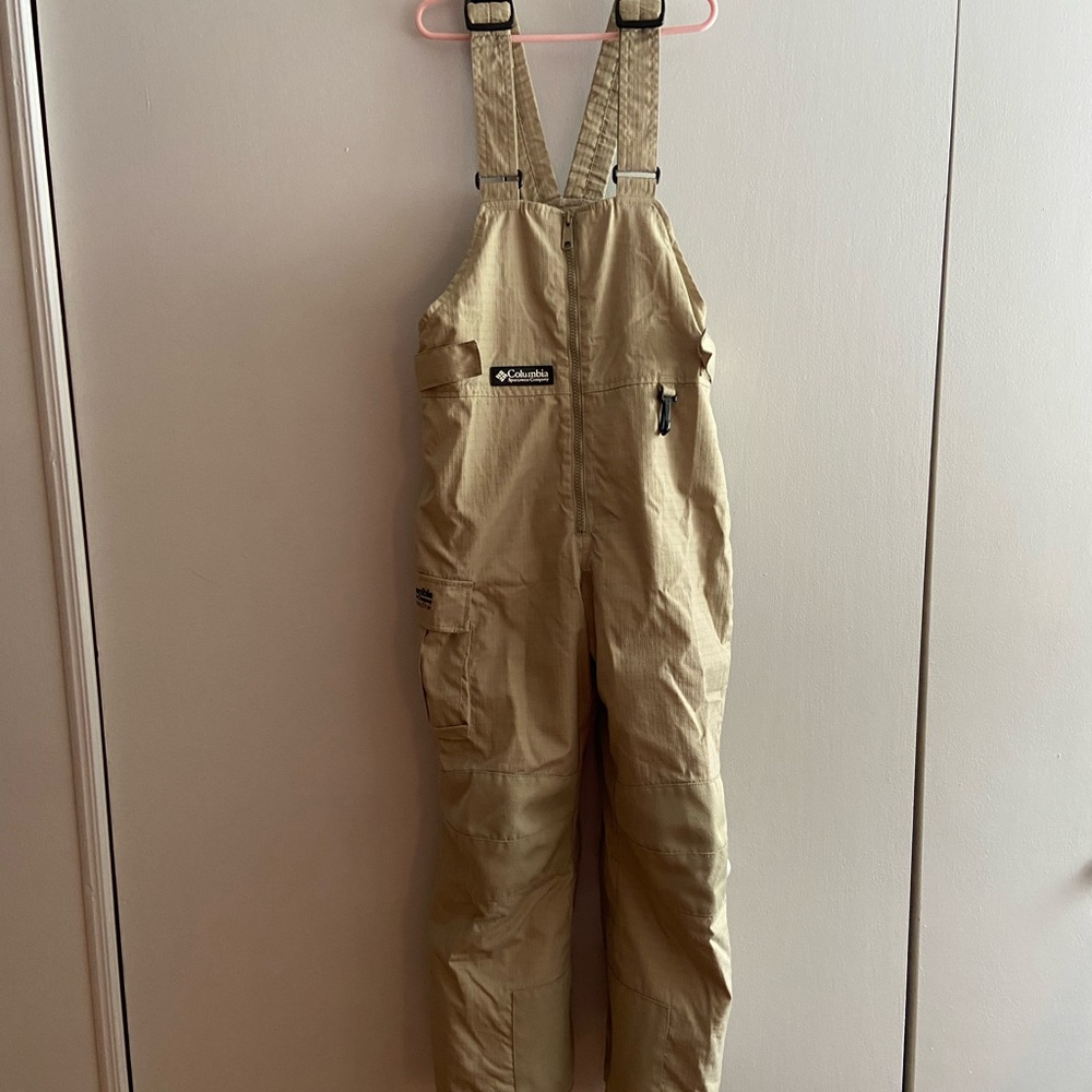Columbia Kids Tan Khaki Snow Bib Overalls